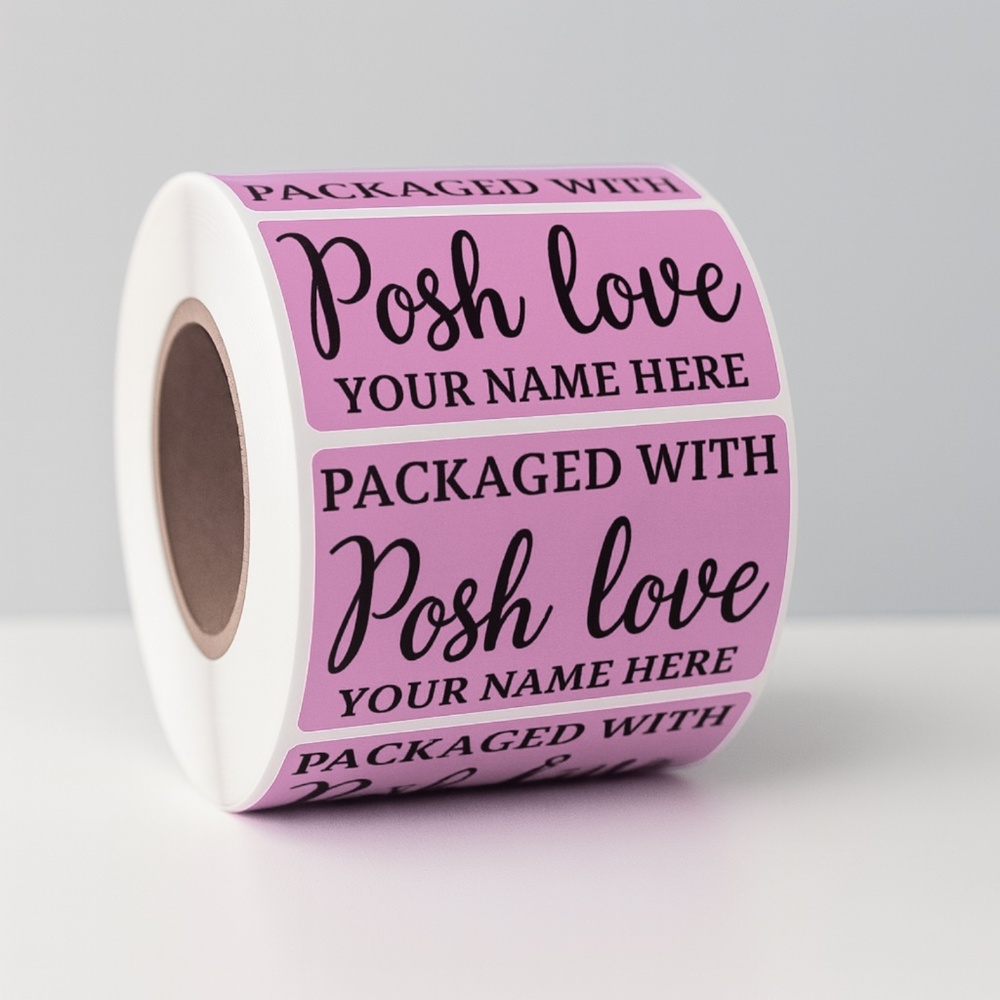 100 thank you stickers | packaged with posh love | custom stickers closet